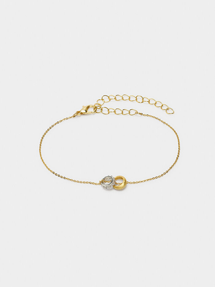 Zirkon İki Renkli Halka Bileklik