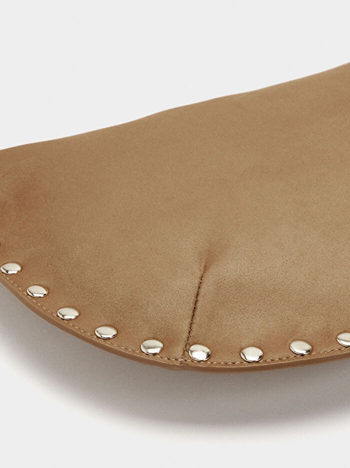 Deri Efektli Zımbalı Omuz Çantası