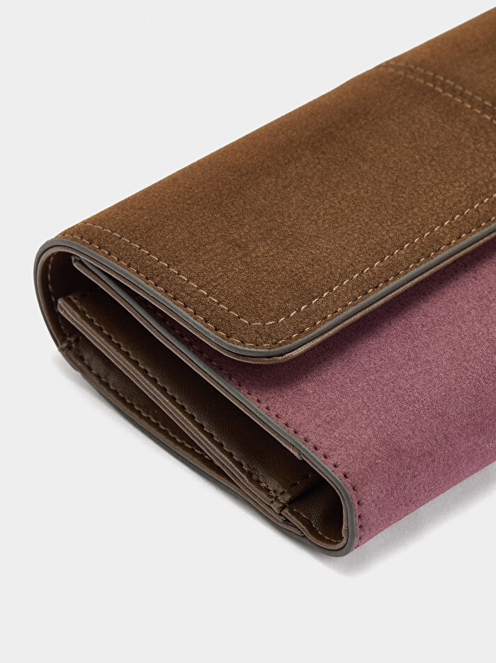 Kapaklı Deri Efektli Cüzdan