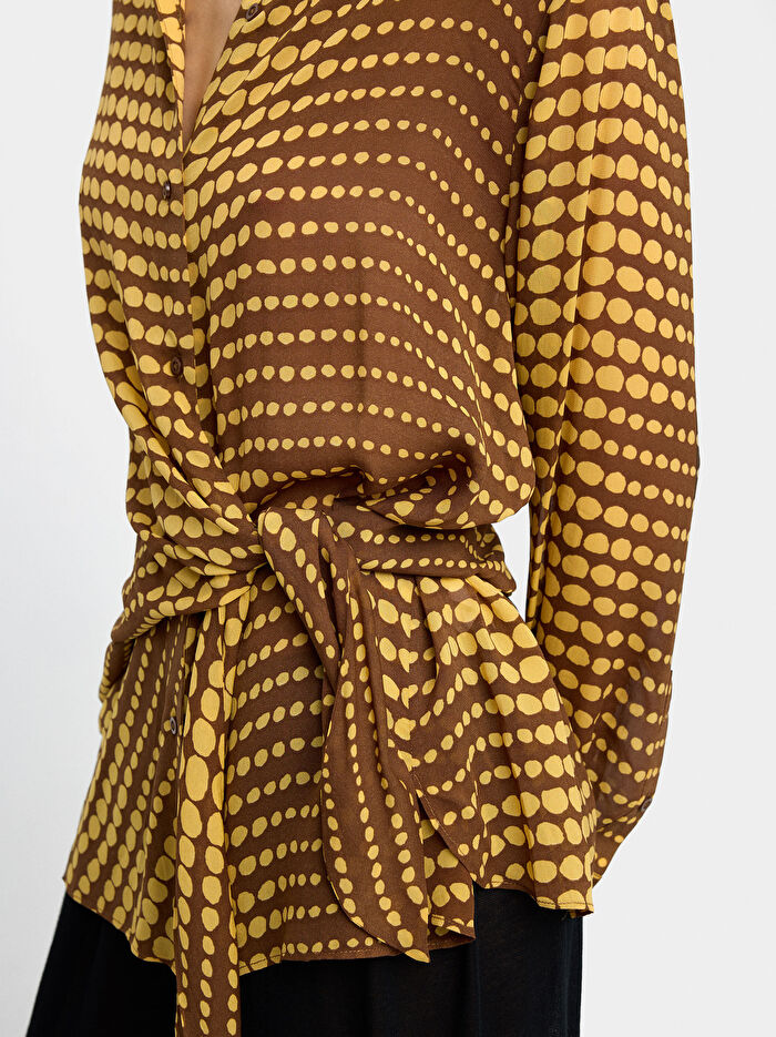 Düğümlü Desenli Gömlek