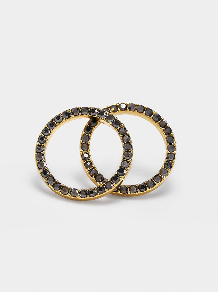 Zirkon Taşlı Halka Küpe