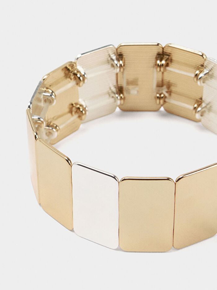 Dikdörtgen İki Renkli Elastik Bileklik