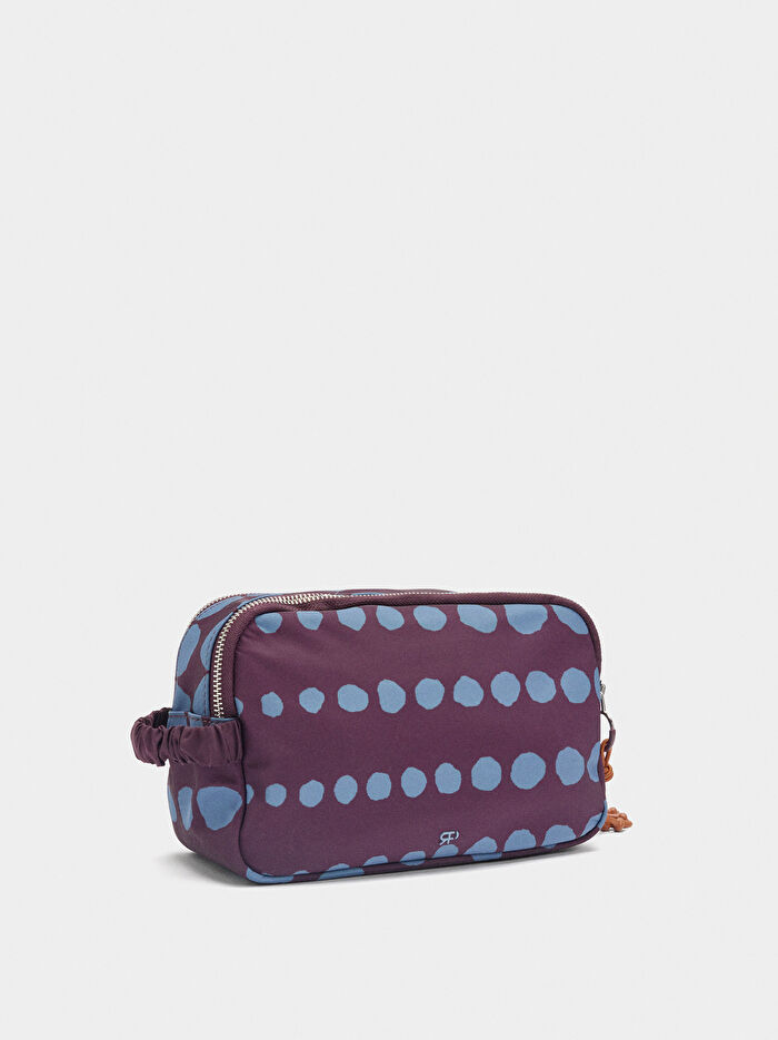 Desenli Teknik Kumaş Makyaj Çantası