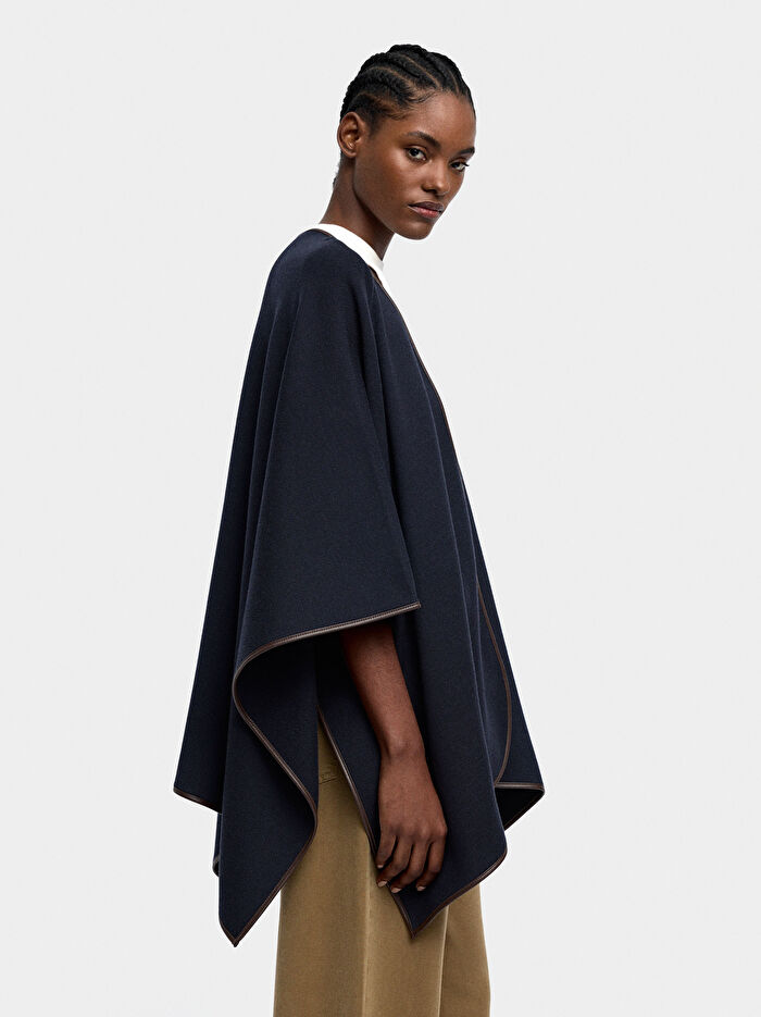 Dikiş Detaylı Örme Panço