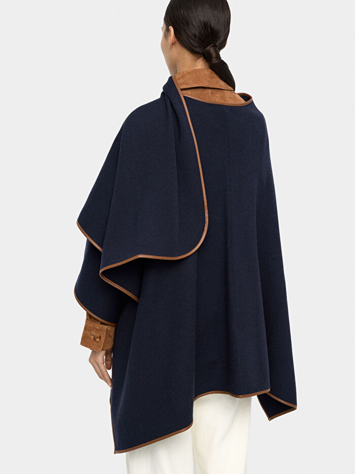 Dikiş Detaylı Örme Panço