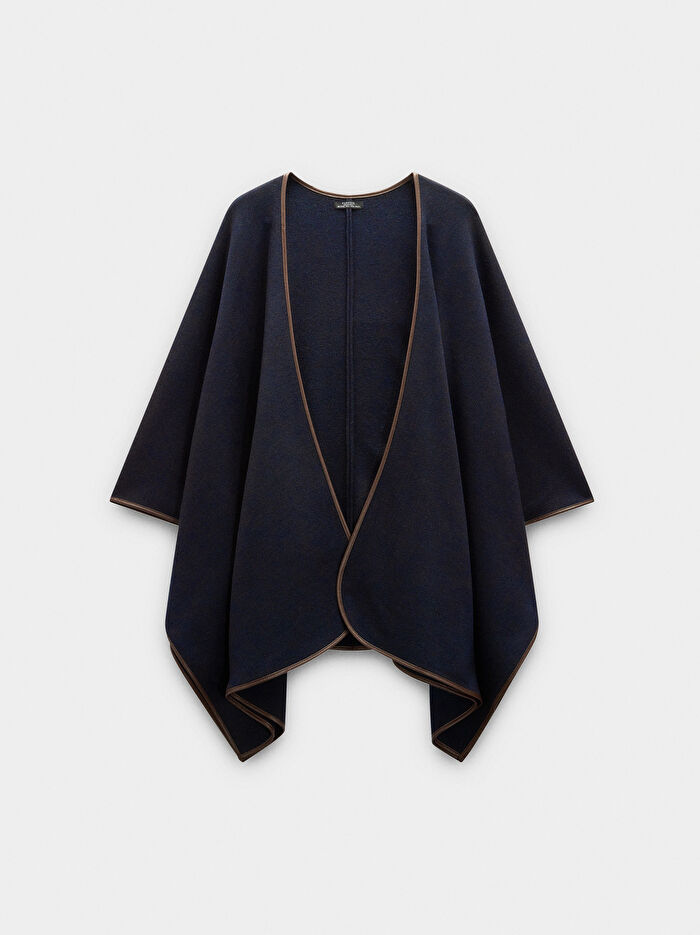 Dikiş Detaylı Örme Panço