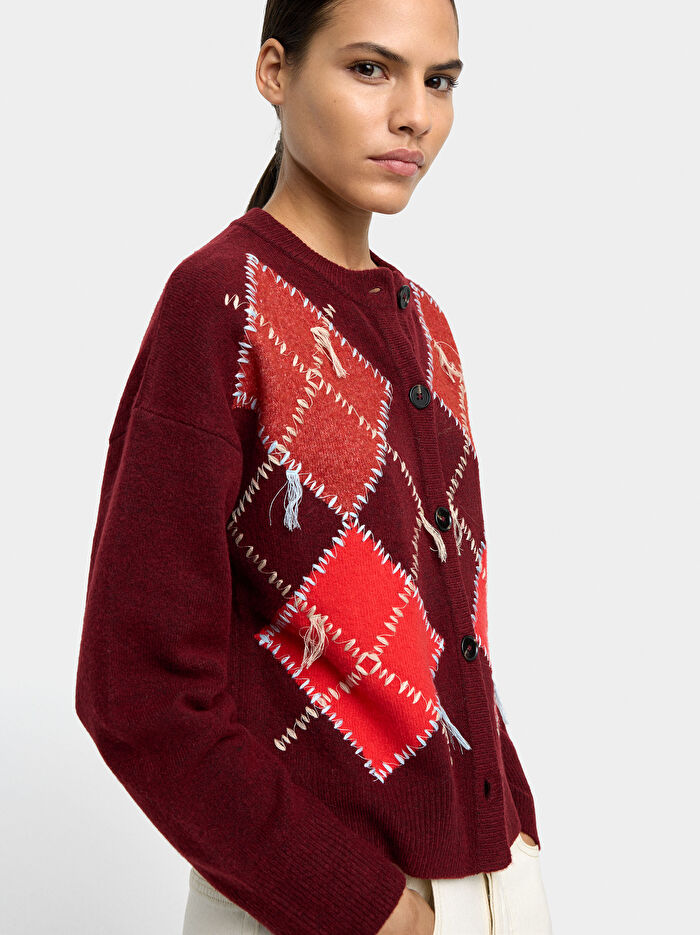 Desenli Örme Hırka