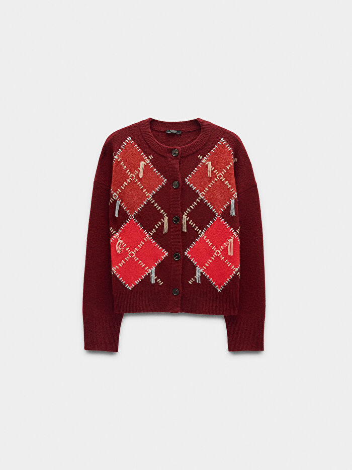 Desenli Örme Hırka