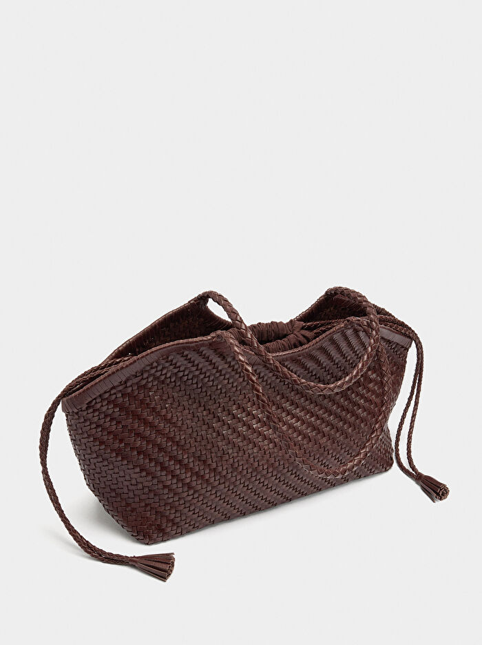 Örgülü Deri Shopper Çanta