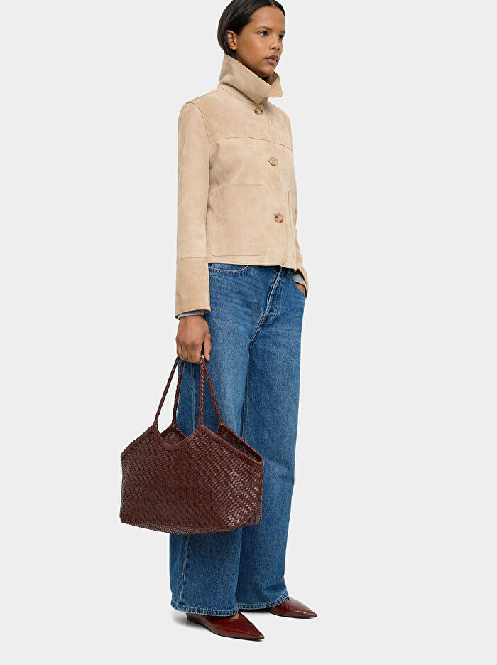 Örgülü Deri Shopper Çanta