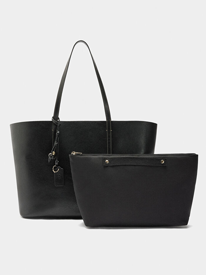 Çift Taraflı Kullanılabilir Shopper Çanta L
