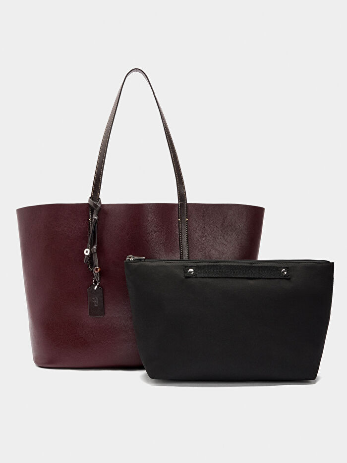 Çift Taraflı Kullanılabilir Shopper Çanta L