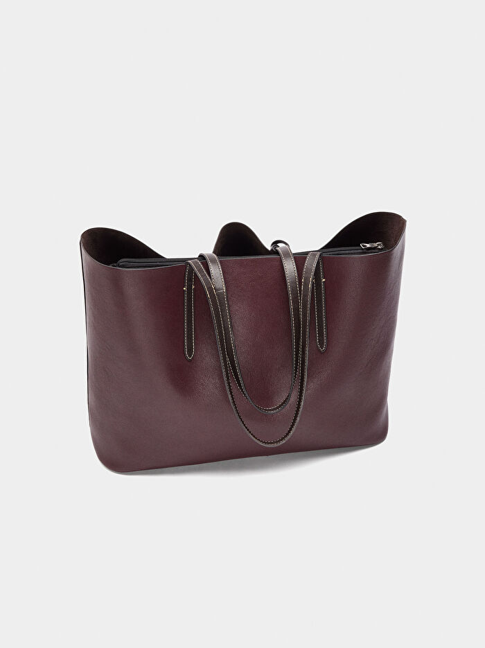Çift Taraflı Kullanılabilir Shopper Çanta L