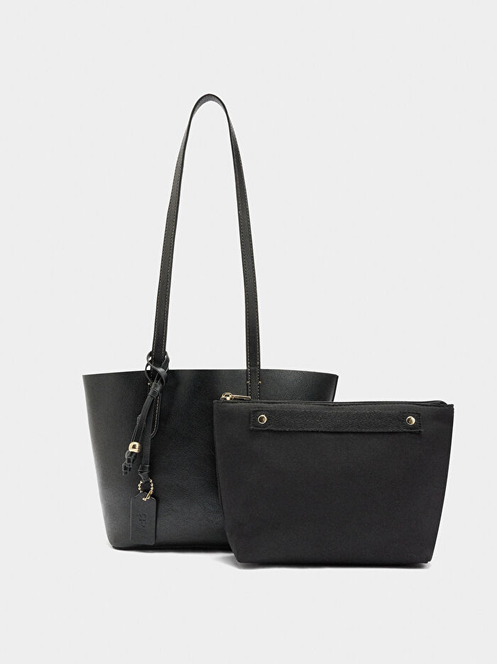 İçi Çıkarılabilir Çift Taraflı Shopper Çanta