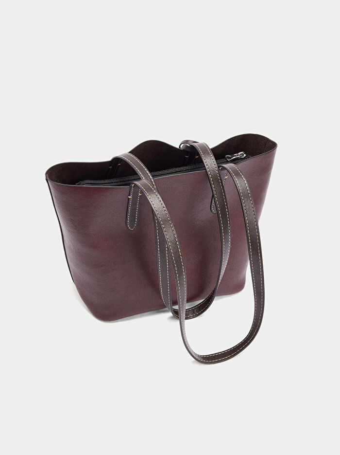 İçi Çıkarılabilir Çift Taraflı Shopper Çanta