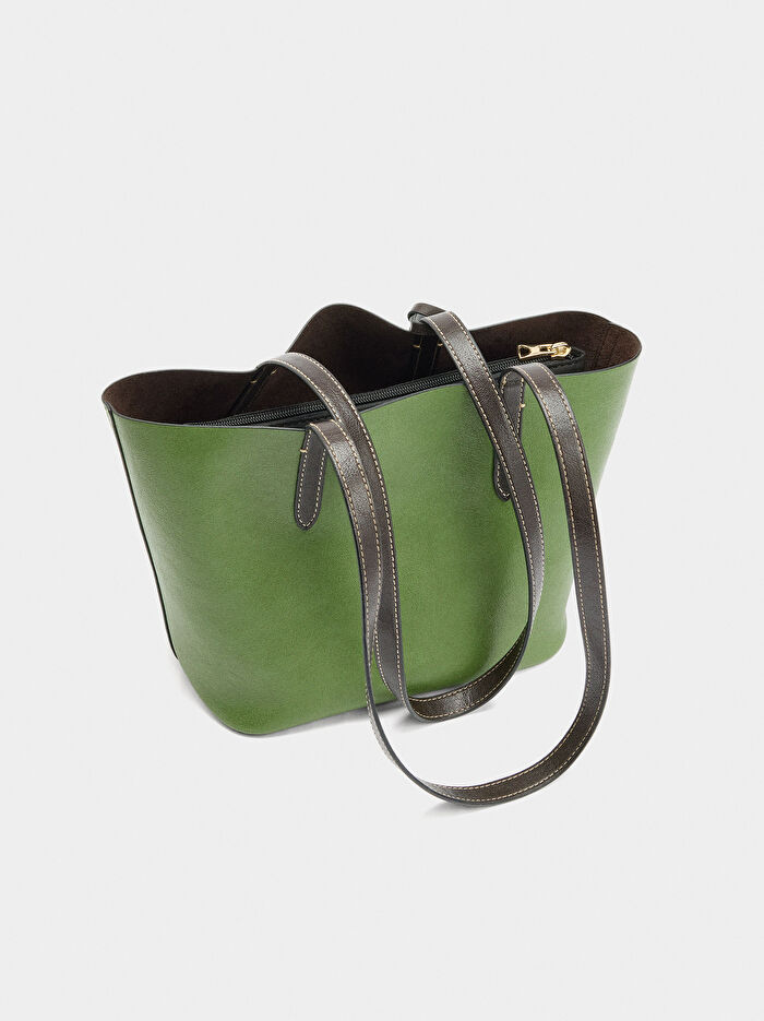 İçi Çıkarılabilir Çift Taraflı Shopper Çanta