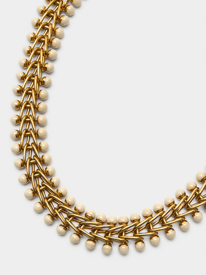 Mineli Örme Efektli Kolye