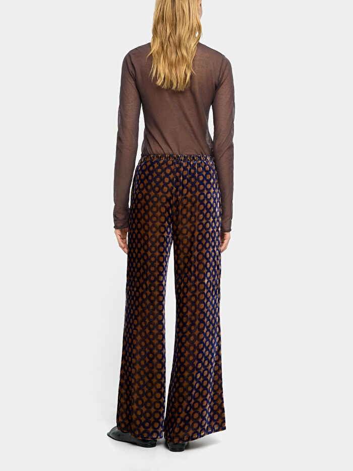 Desenli Kadife Pantolon