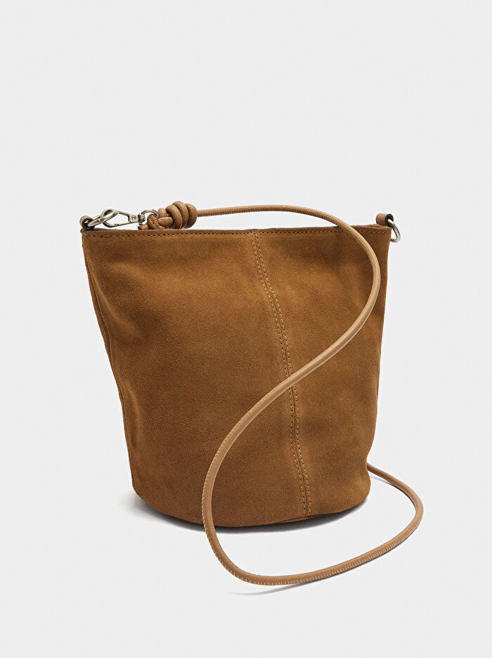 Omuz Askılı Deri Bucket Çanta