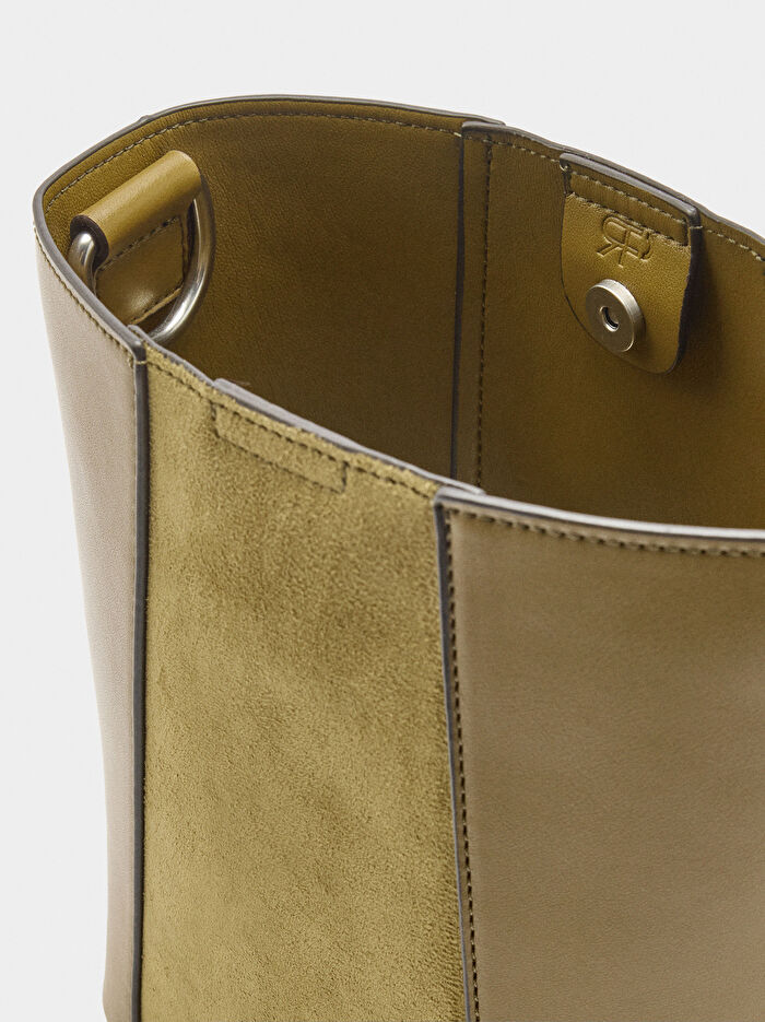 Kontrast Dokulu Bucket Çanta