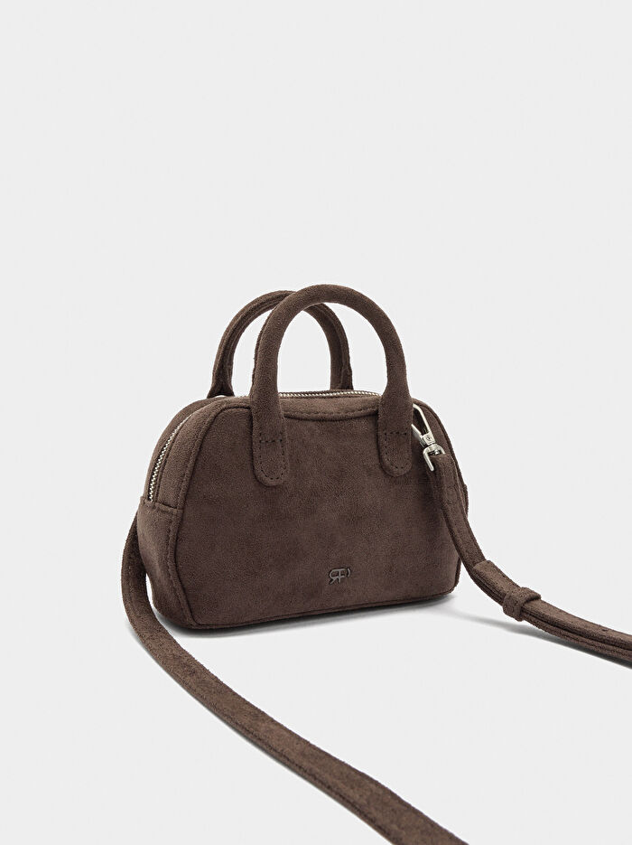 Deri Efektli Mini El Çantası