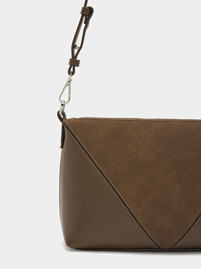 Kontrastlı Çapraz Askılı Çanta