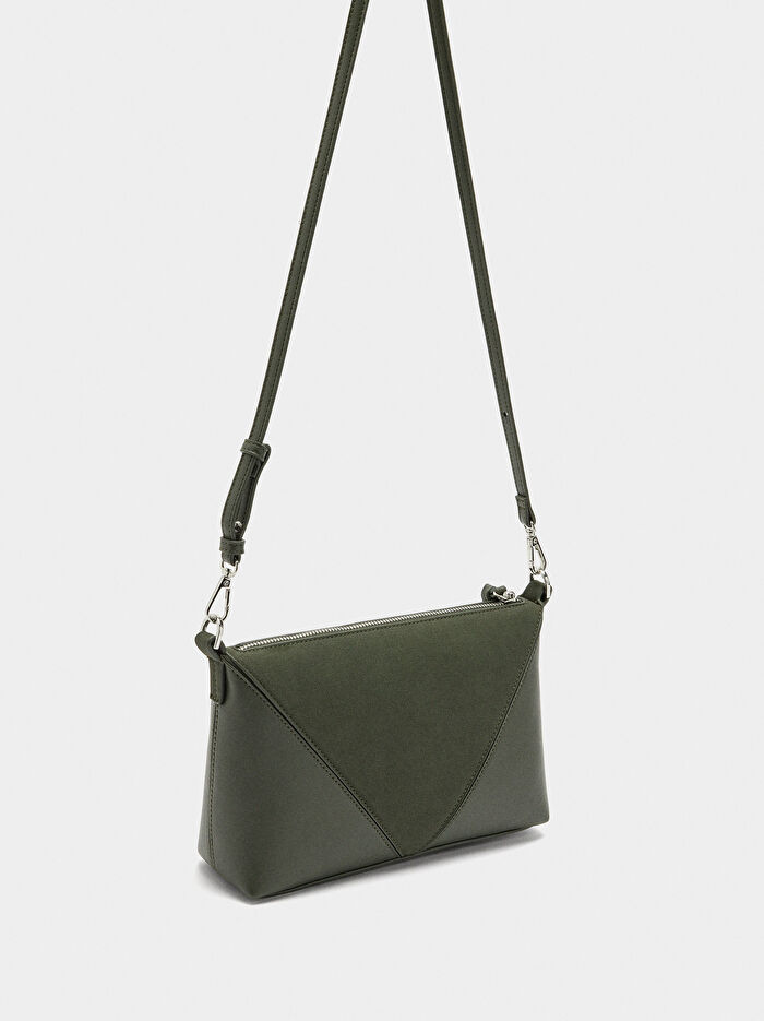 Kontrastlı Çapraz Askılı Çanta