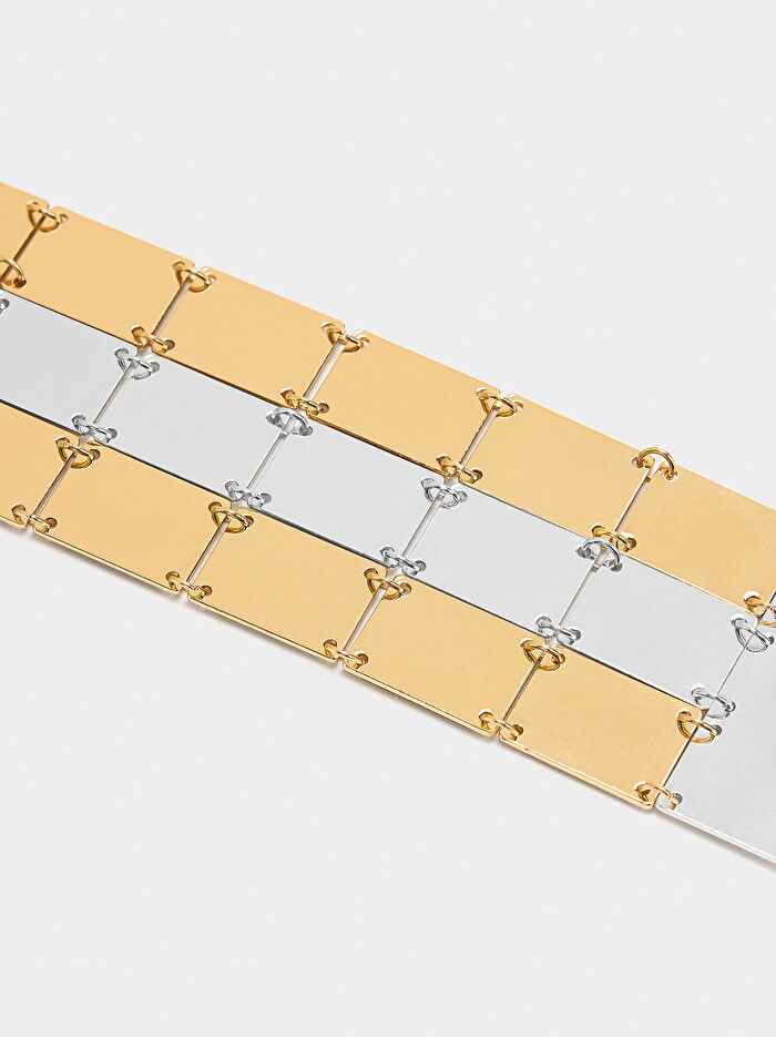 Dikdörtgenli İki Renkli Bileklik