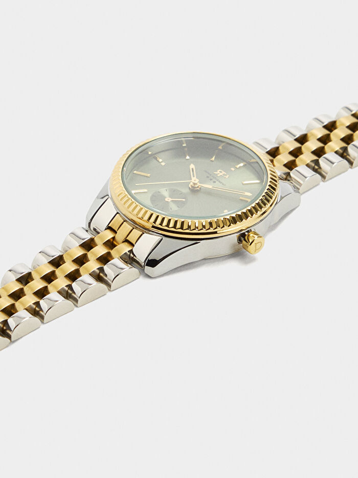 Paslanmaz Çelik Kordonlu Yuvarlak Saat