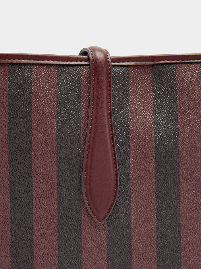 İçi Çıkarılabilir Çizgili Shopper Çanta