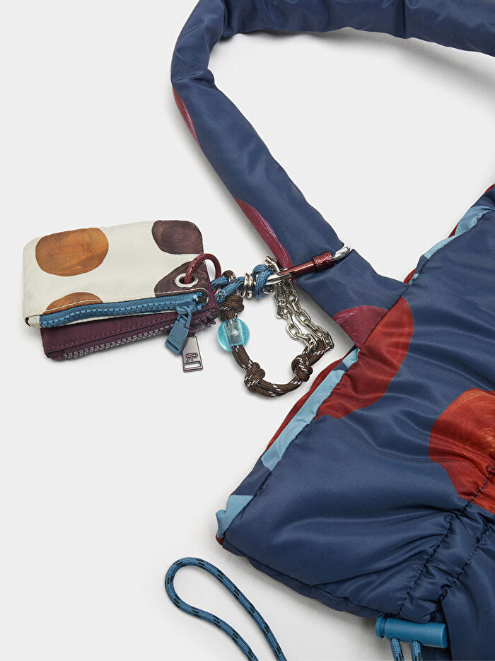 Desenli Teknik Kumaş Shopper Çanta