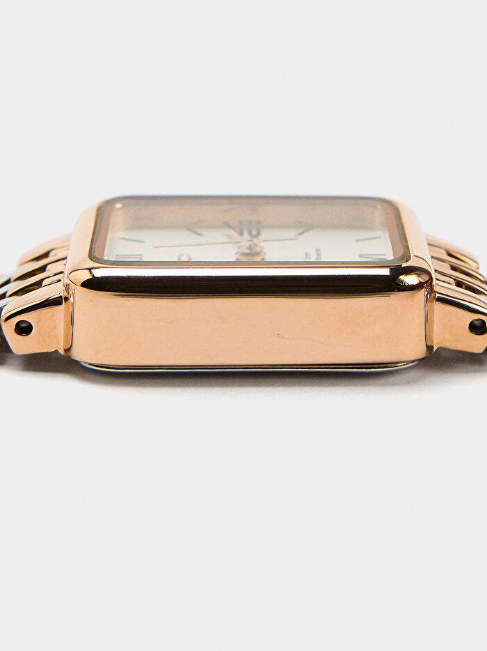 Paslanmaz Çelik Kordonlu Kare Saat