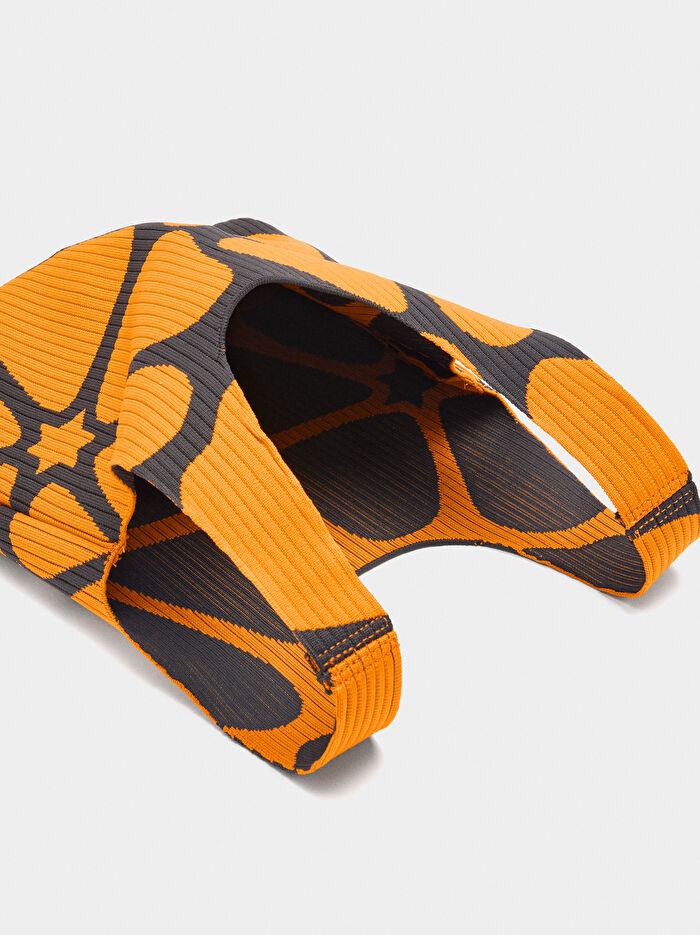 Çiçek Desenli File Çanta