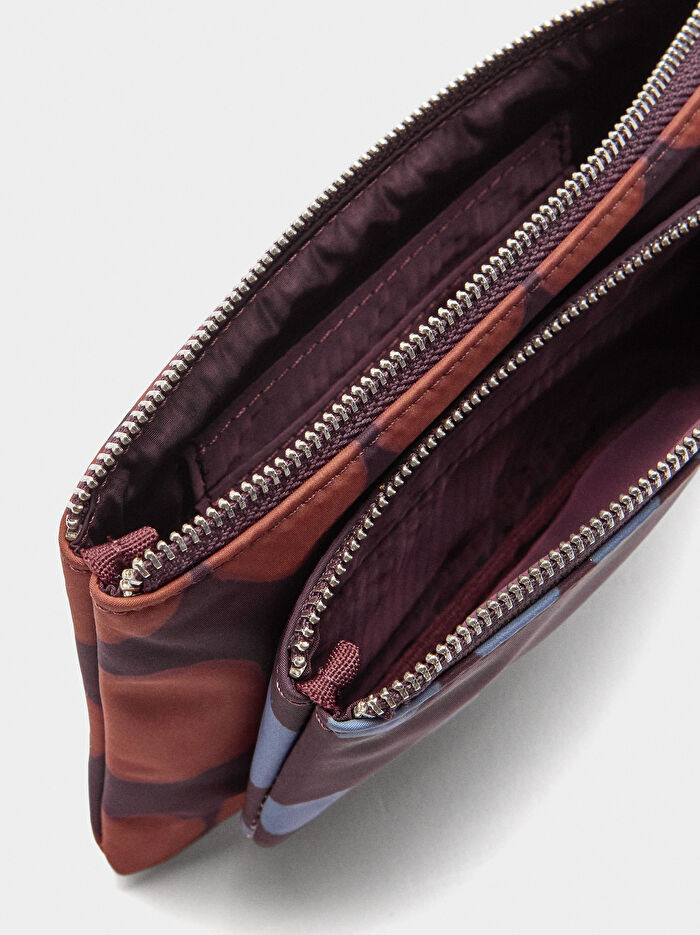 Desenli Teknik Kumaş Çok Amaçlı Çanta