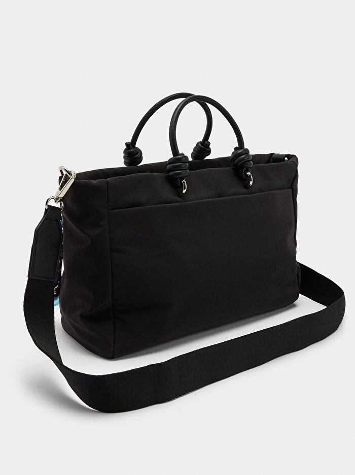 Charmlı Teknik Kumaş Tote Çanta