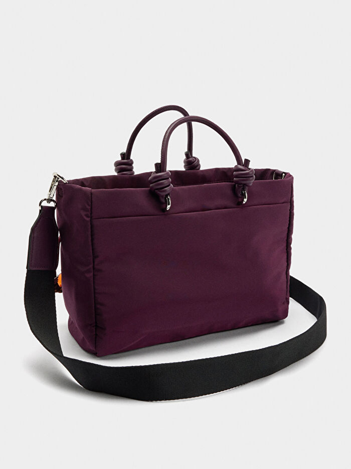 Charmlı Teknik Kumaş Tote Çanta