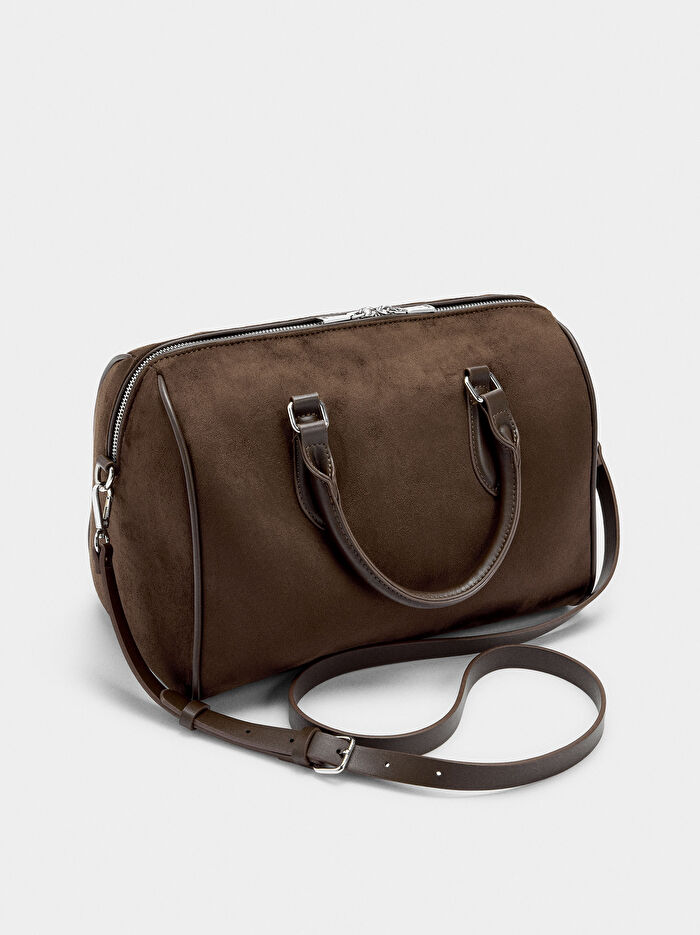 Deri Efektli Tote Çanta M