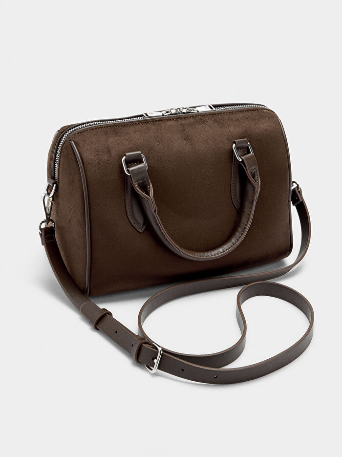 Deri Efektli Tote Çanta S