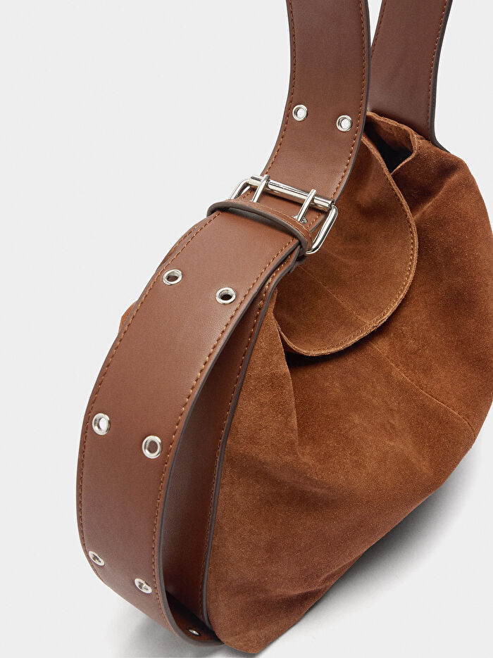 Süet Deri Omuz Çantası M