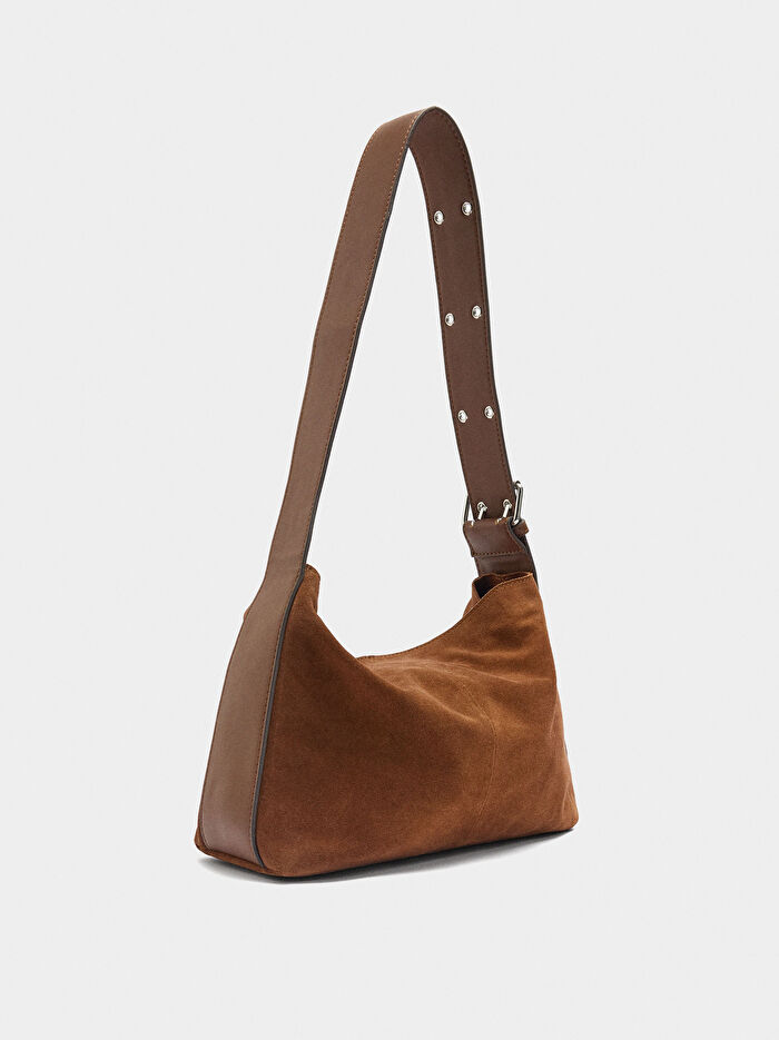 Süet Deri Omuz Çantası M