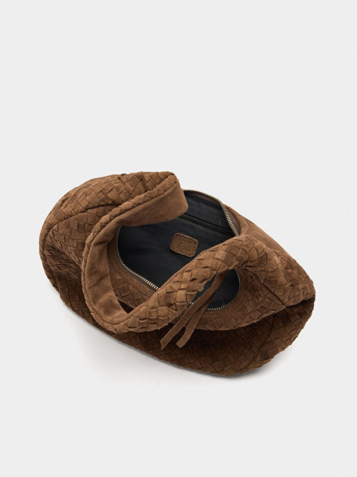 Örgülü Deri Hobo Çanta