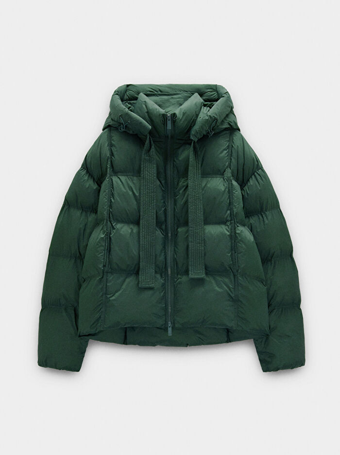 Çıkarılabilir Kapüşonlu Kapitone Mont