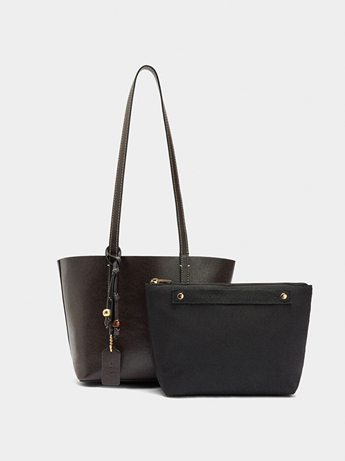 İçi Çıkarılabilir Çift Taraflı Shopper Çanta M