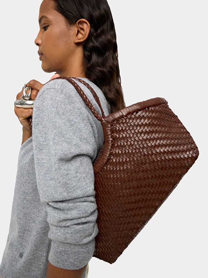 Örgülü Deri Tote Çanta