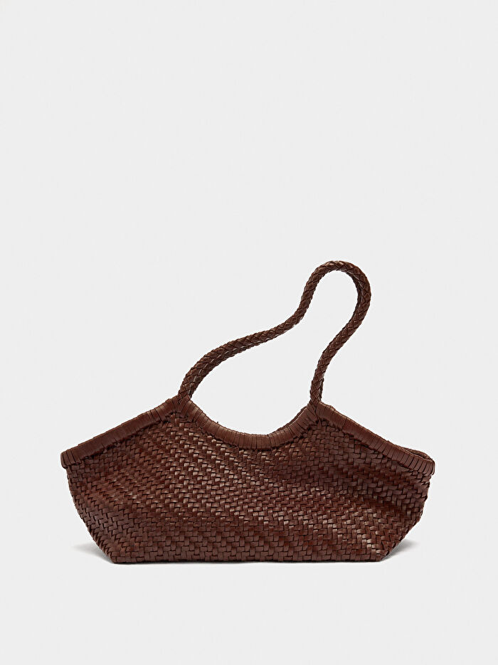 Örgülü Deri Tote Çanta