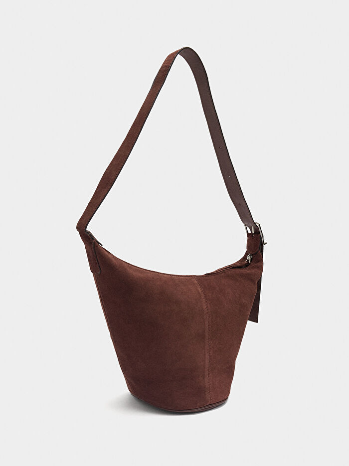 Pürüzsüz Deri Çapraz Çanta