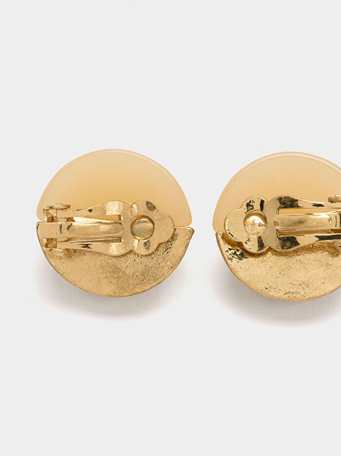 Resinli Yarım Küre Küpe