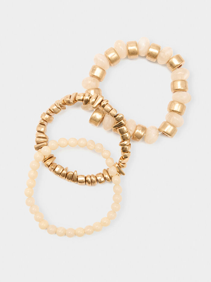 Taş Efektli Elastik Bileklik Seti