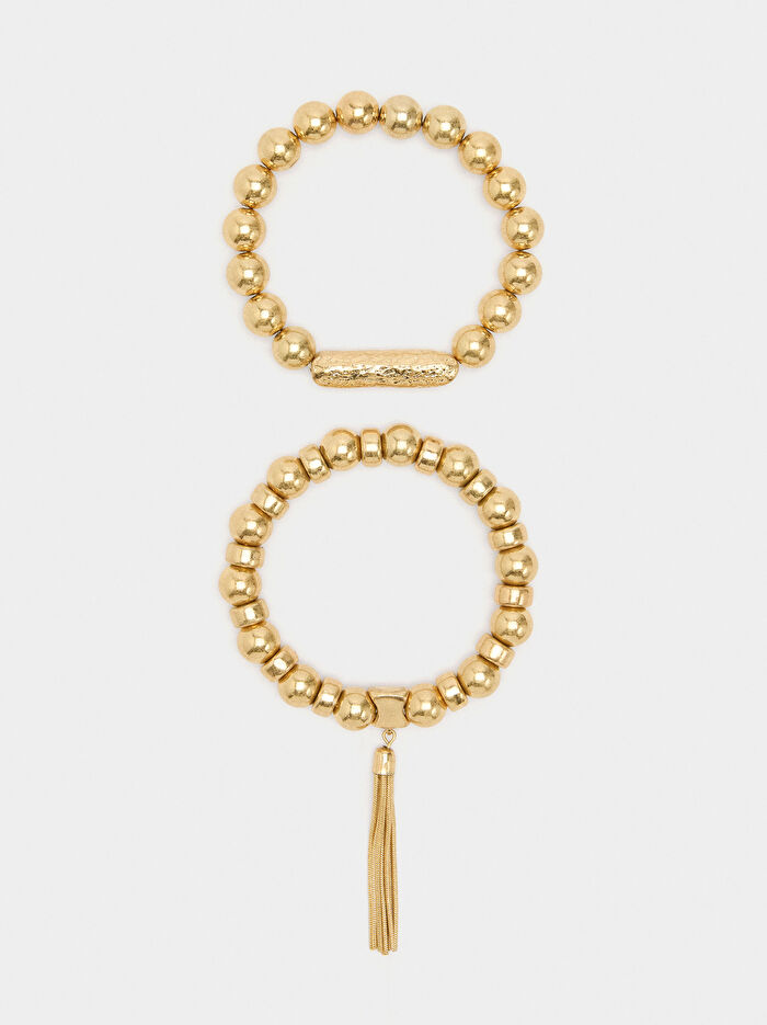 Metalik Boncuklu Bileklik Seti