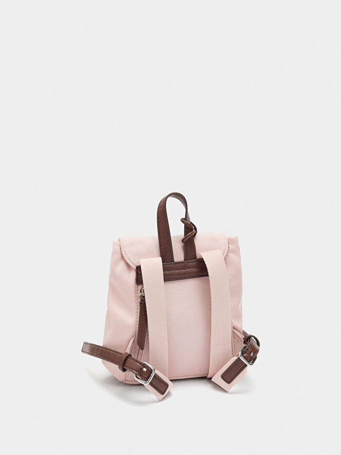 Charmlı Mini Teknik Kumaş Sırt Çantası